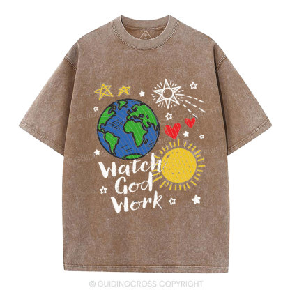 Watch God Work Christian Washed T-Shirt