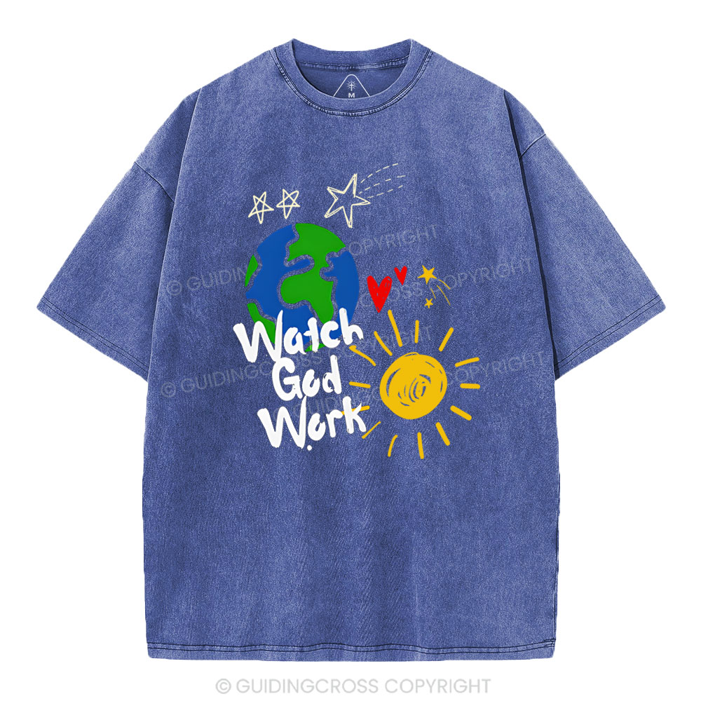 Watch God Work Christian Washed T-Shirt