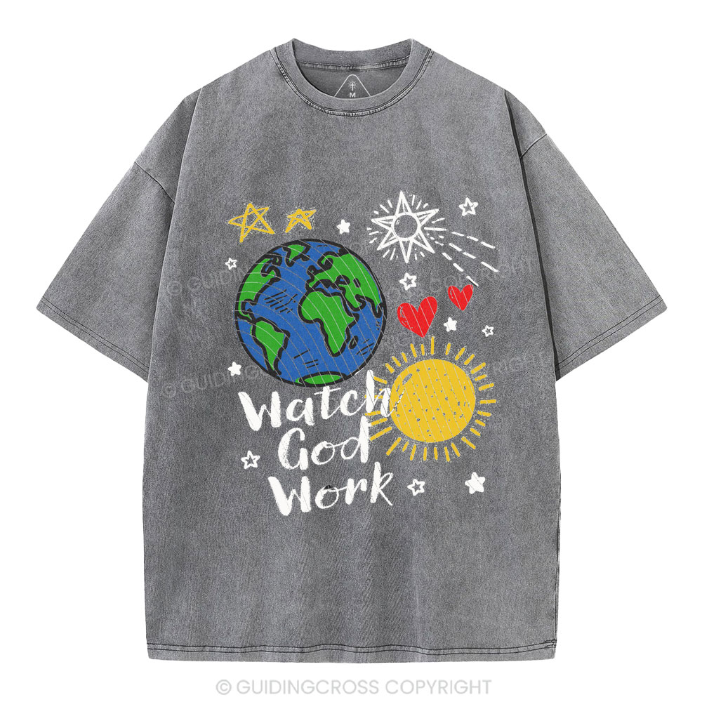 Watch God Work Christian Washed T-Shirt