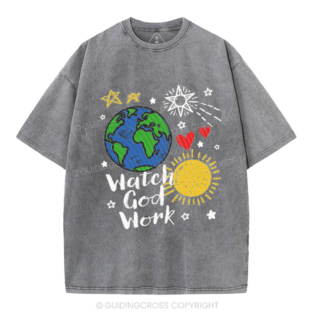 Watch God Work Christian Washed T-Shirt