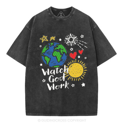 Watch God Work Christian Washed T-Shirt