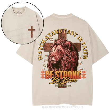 Watch Stand Fast In Faith Christian Washed T-Shirt
