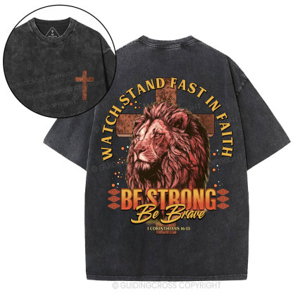 Watch Stand Fast In Faith Christian Washed T-Shirt