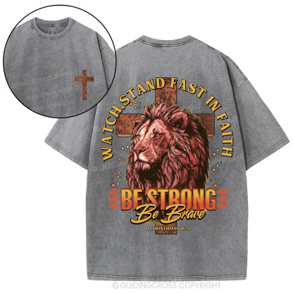 Watch Stand Fast In Faith Christian Washed T-Shirt