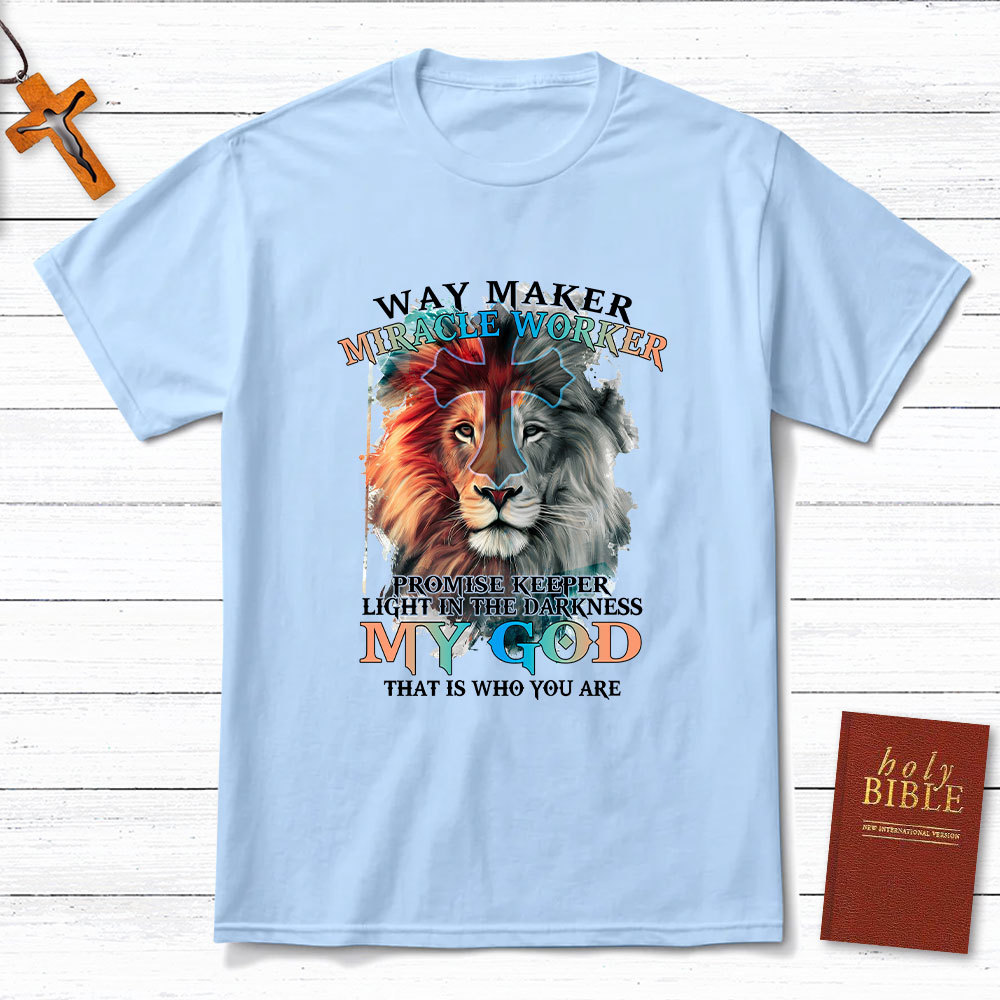 Way Maker Watercolor Lion Christian T-Shirt