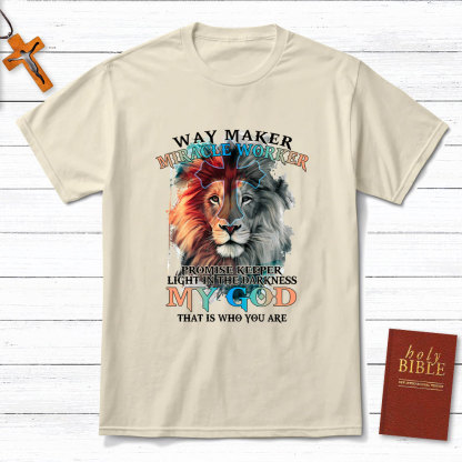 Way Maker Watercolor Lion Christian T-Shirt