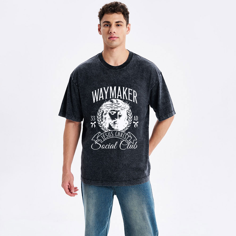 Way Marker Social Club  Christian Washed T-Shirt