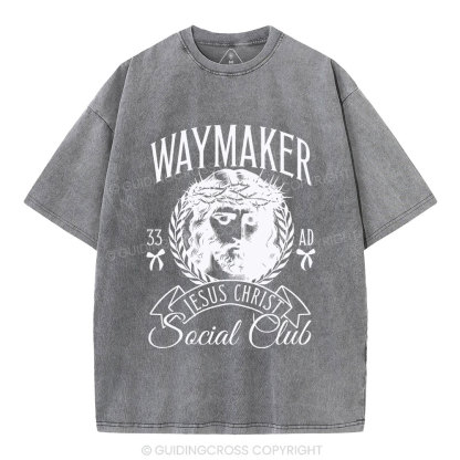 Way Marker Social Club  Christian Washed T-Shirt
