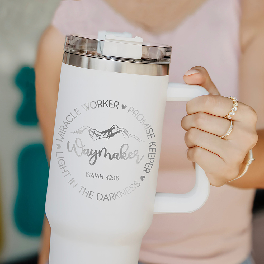 Waymaker Miracle Worker Promise Keeper Isaiah 42:16 40OZ Tumbler