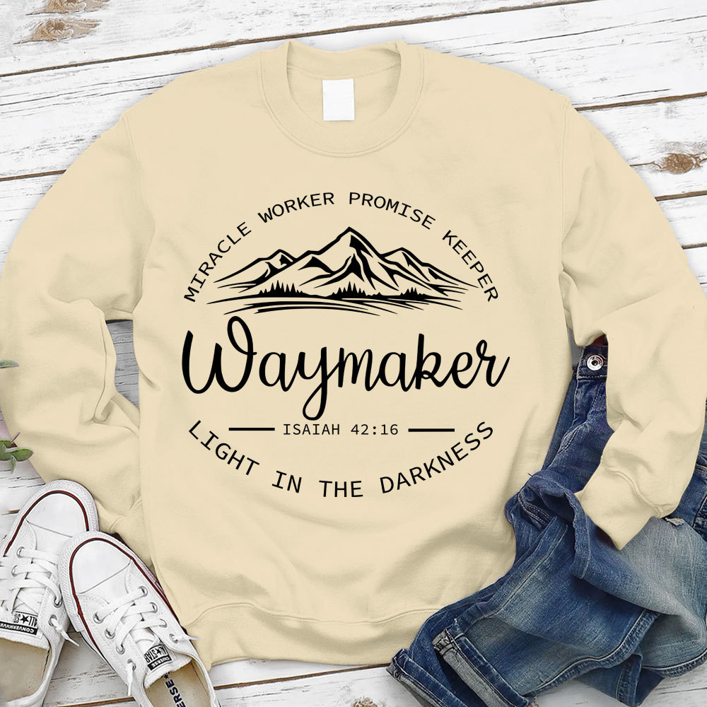 Waymaker Miracle Worker Promise Keeper Christian Sweatshirt
