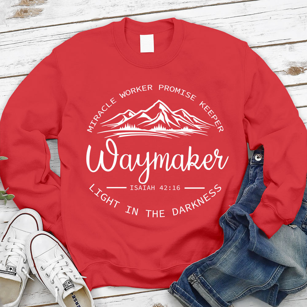 Waymaker Miracle Worker Promise Keeper Christian Sweatshirt