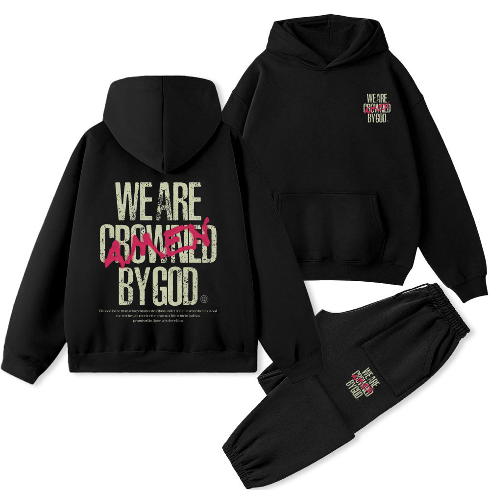 We Are Crowned By God Christian Premium Fleece Hoodie Set
