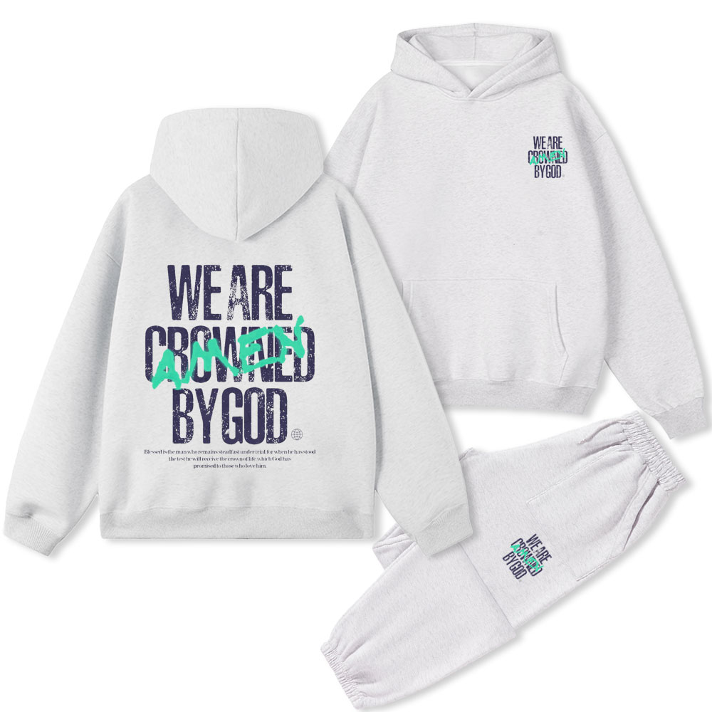 We Are Crowned By God Christian Premium Fleece Hoodie Set