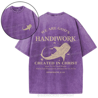 We Are God's Handiwork Created In Christ Christian Washed T-Shirt