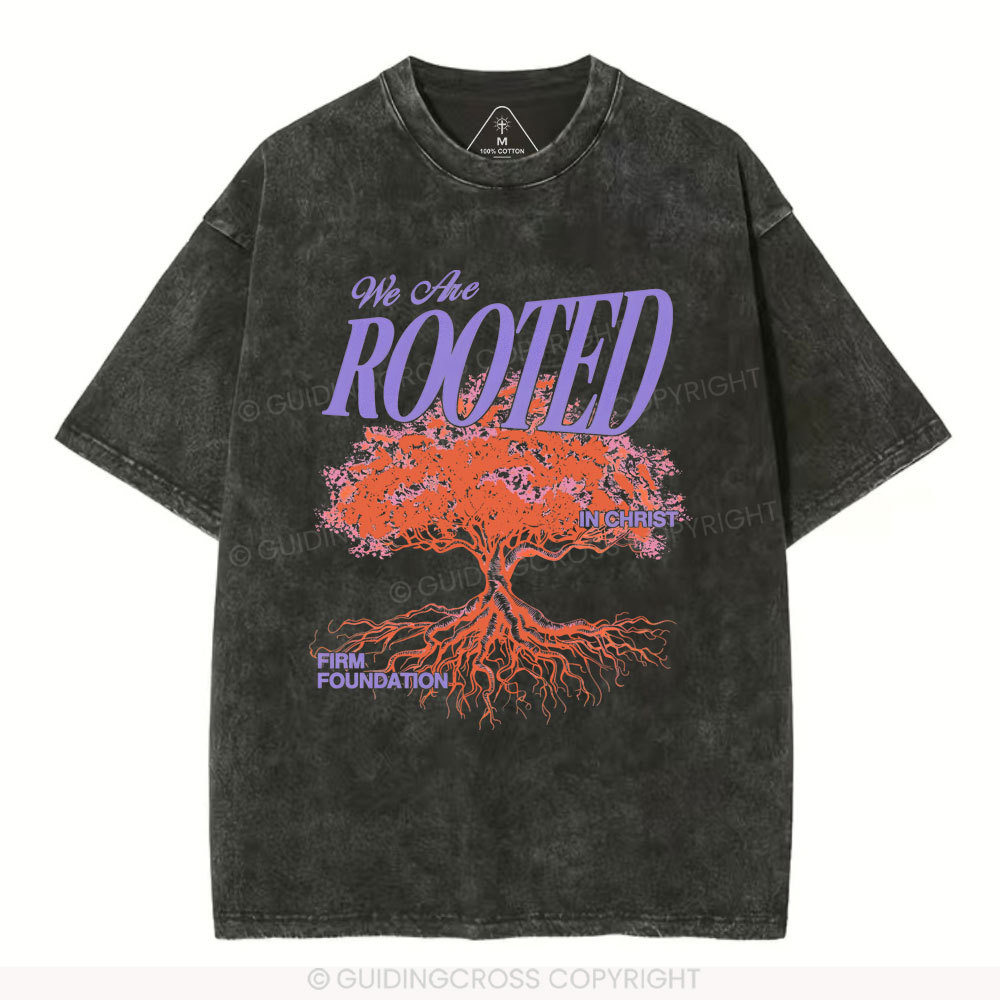 We Are Rooted In Christ Christian Washed T-Shirt