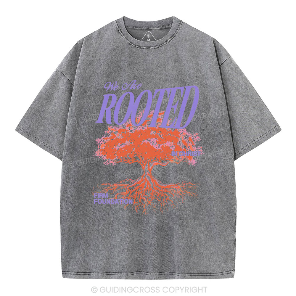 We Are Rooted In Christ Christian Washed T-Shirt