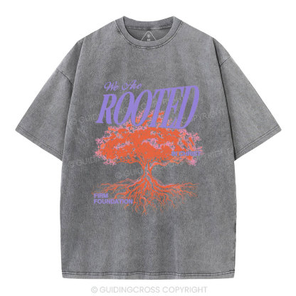We Are Rooted In Christ Christian Washed T-Shirt