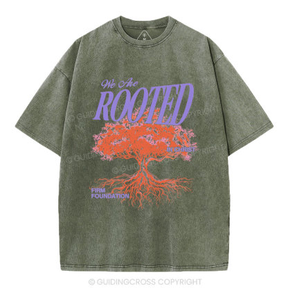 We Are Rooted In Christ Christian Washed T-Shirt