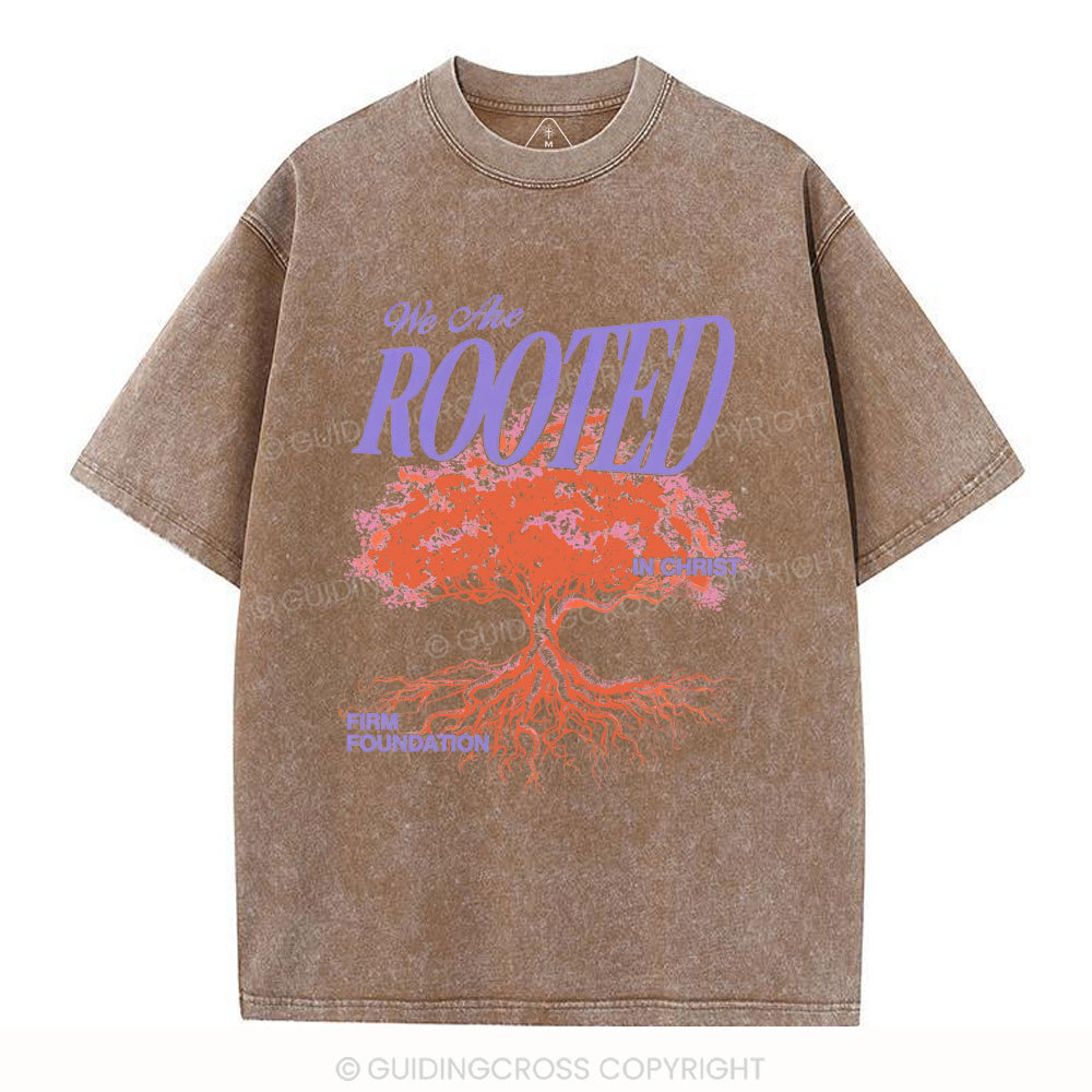 We Are Rooted In Christ Christian Washed T-Shirt