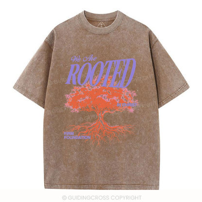 We Are Rooted In Christ Christian Washed T-Shirt