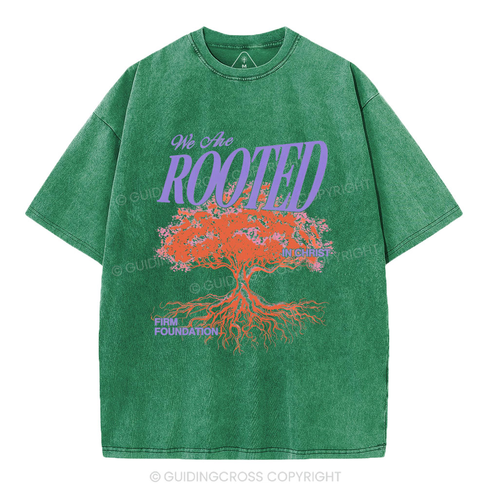 We Are Rooted In Christ Christian Washed T-Shirt