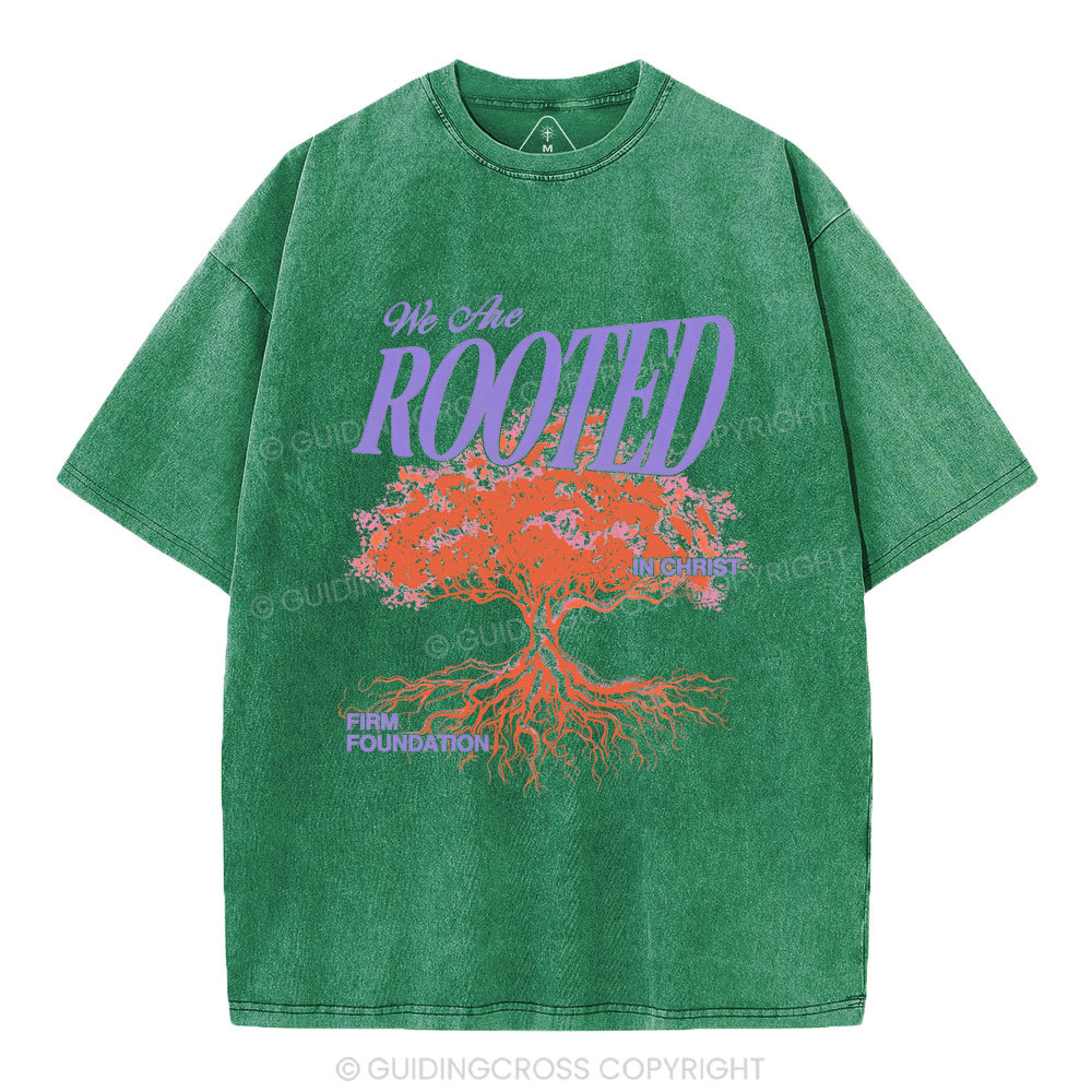 We Are Rooted In Christ Christian Washed T-Shirt