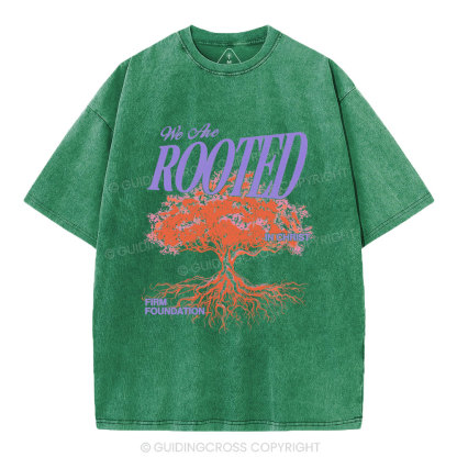 We Are Rooted In Christ Christian Washed T-Shirt