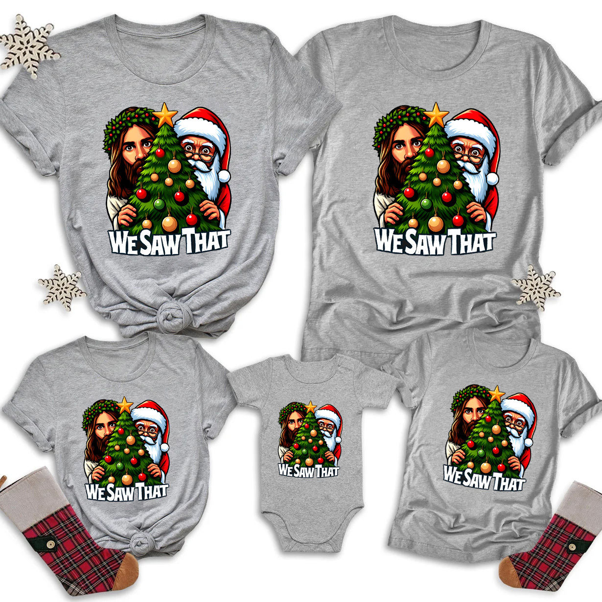 We Saw That Christmas Family Matching Shirts