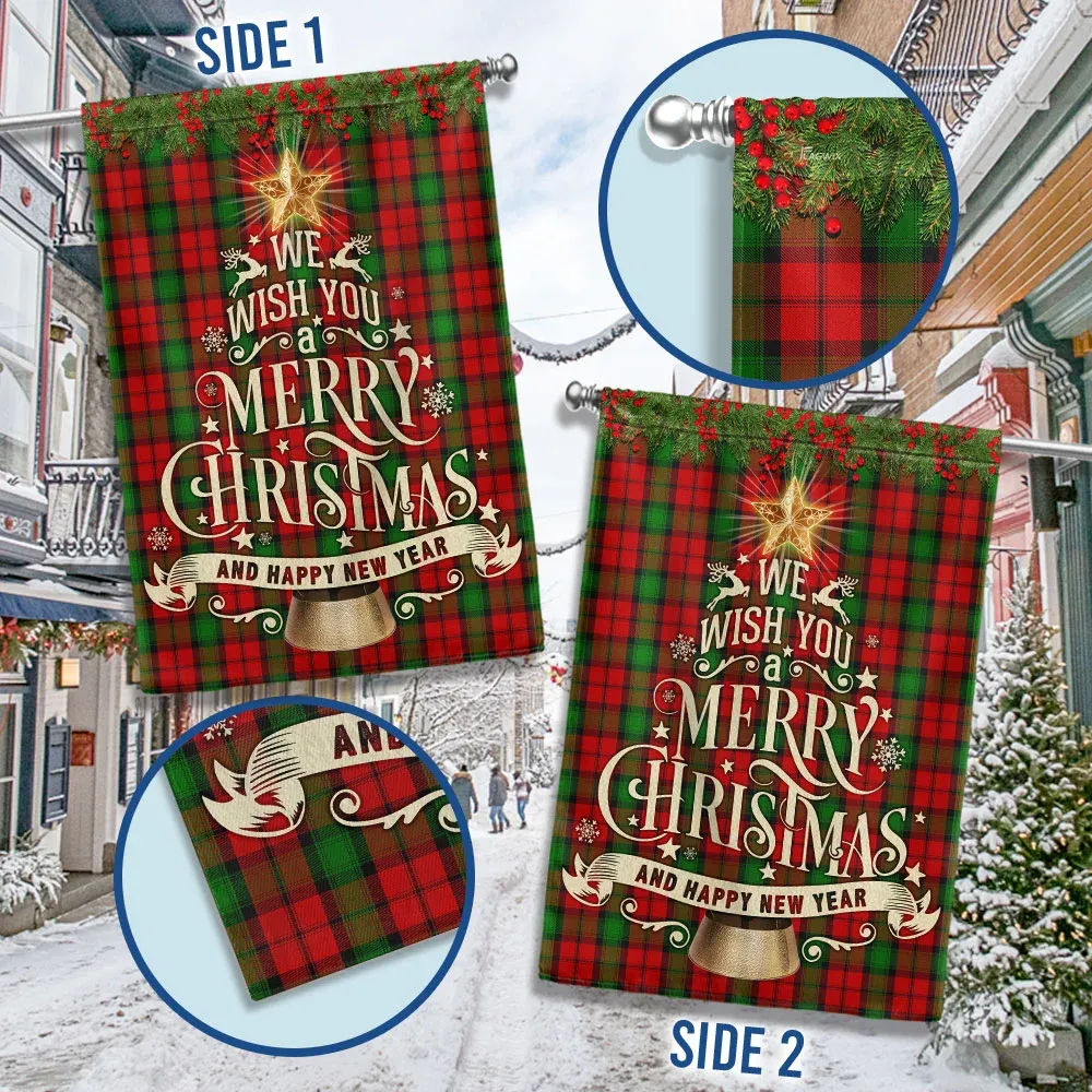 We Wish You A Merry Christmas and Happy New Year Christian Flag