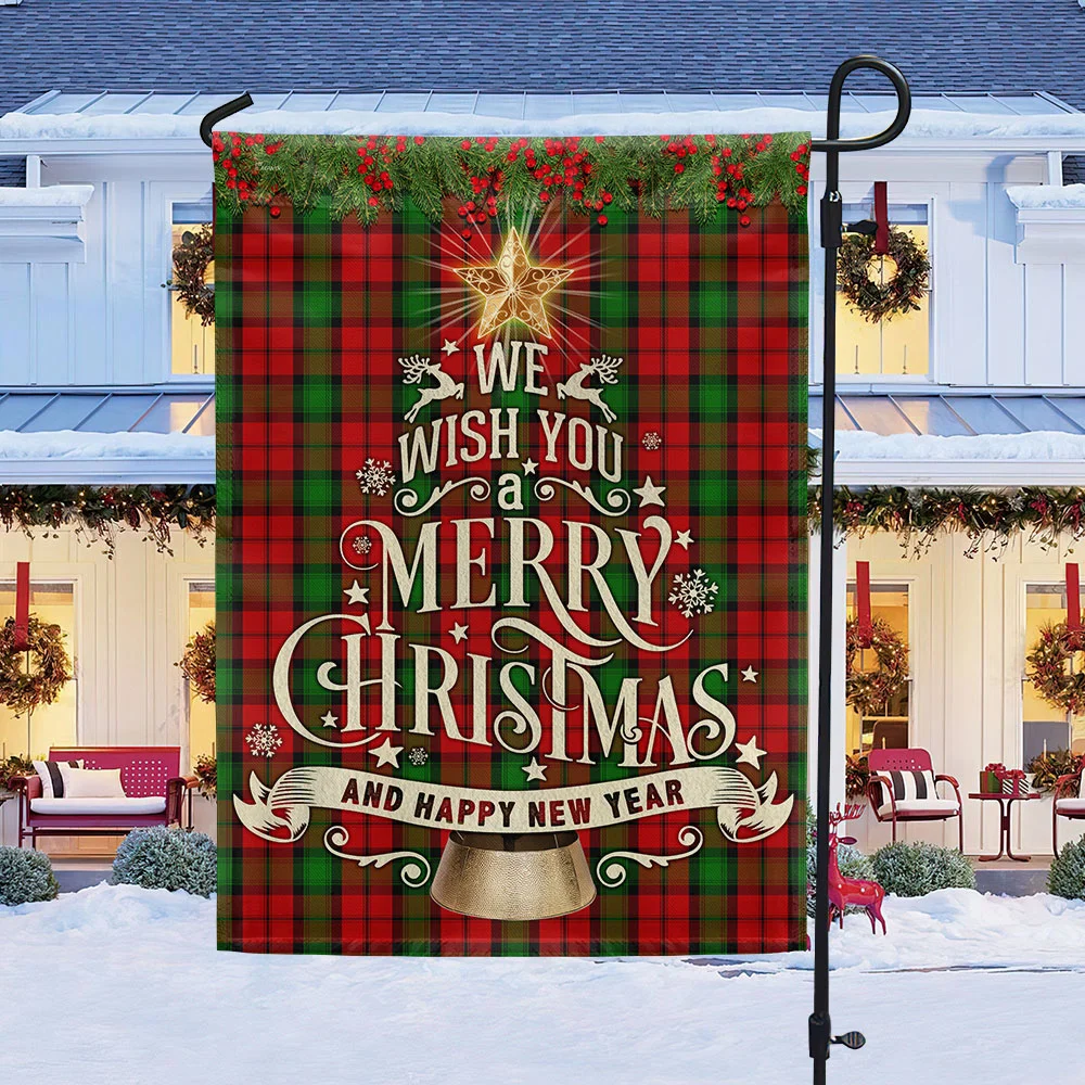 We Wish You A Merry Christmas and Happy New Year Christian Flag