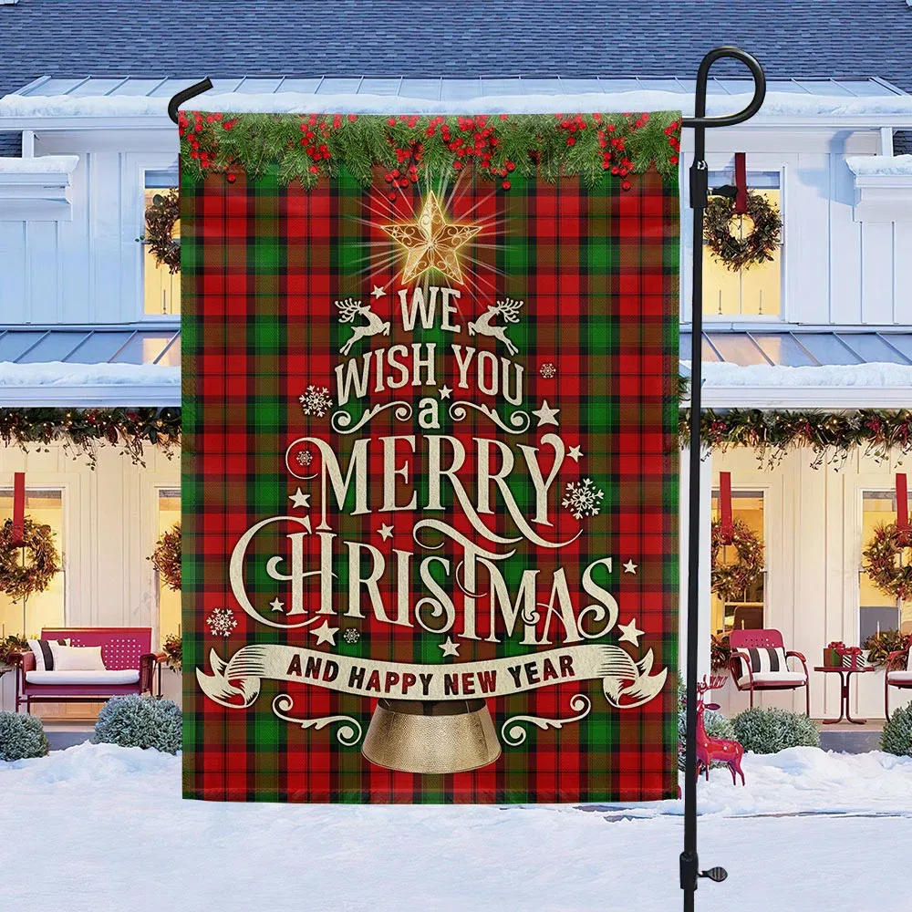 We Wish You A Merry Christmas and Happy New Year Christian Flag