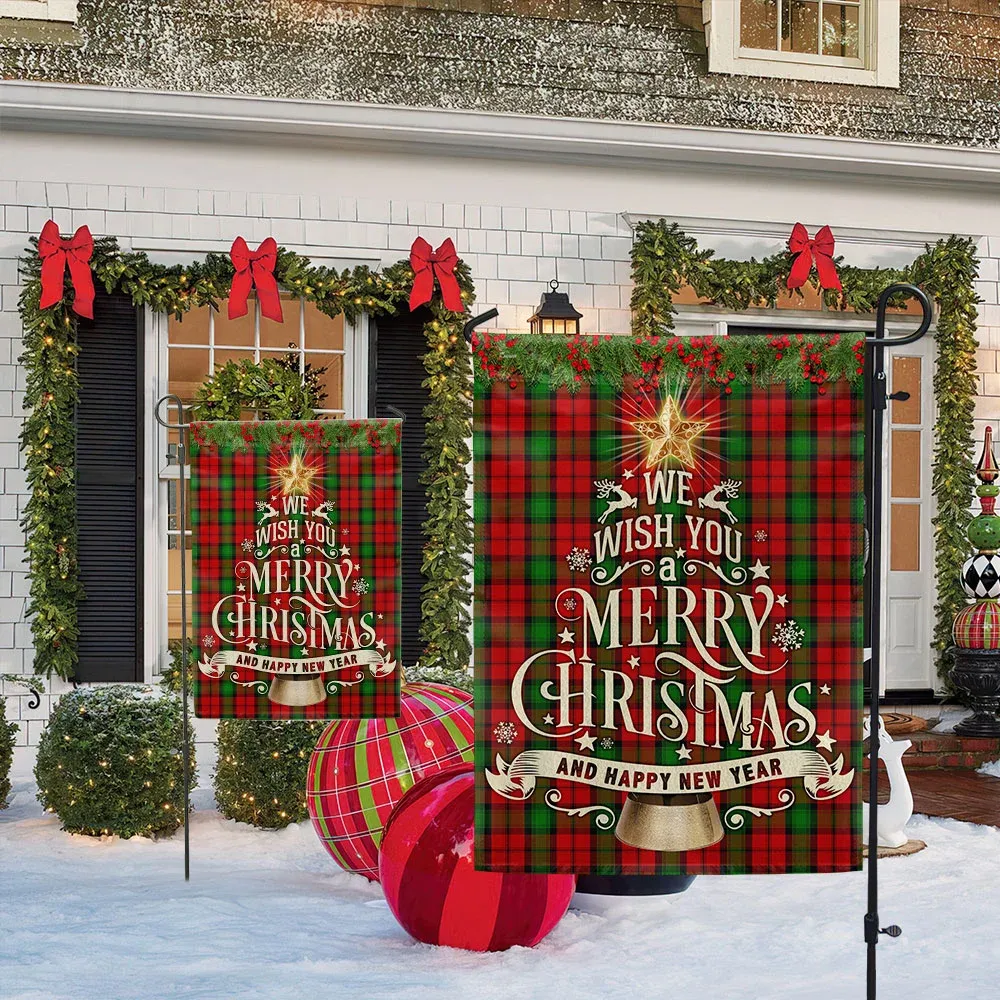 We Wish You A Merry Christmas and Happy New Year Christian Flag