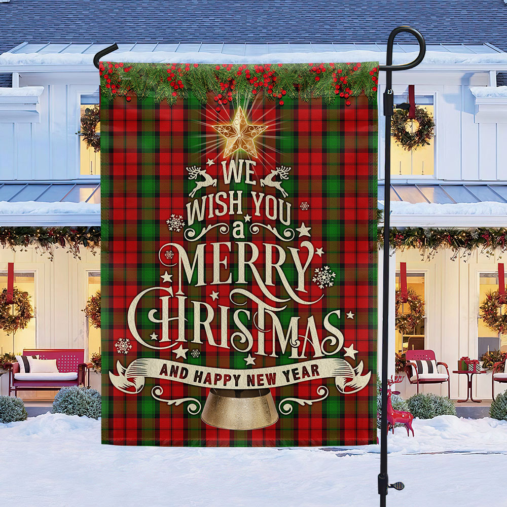 We Wish You A Merry Christmas and Happy New Year Christian Flag