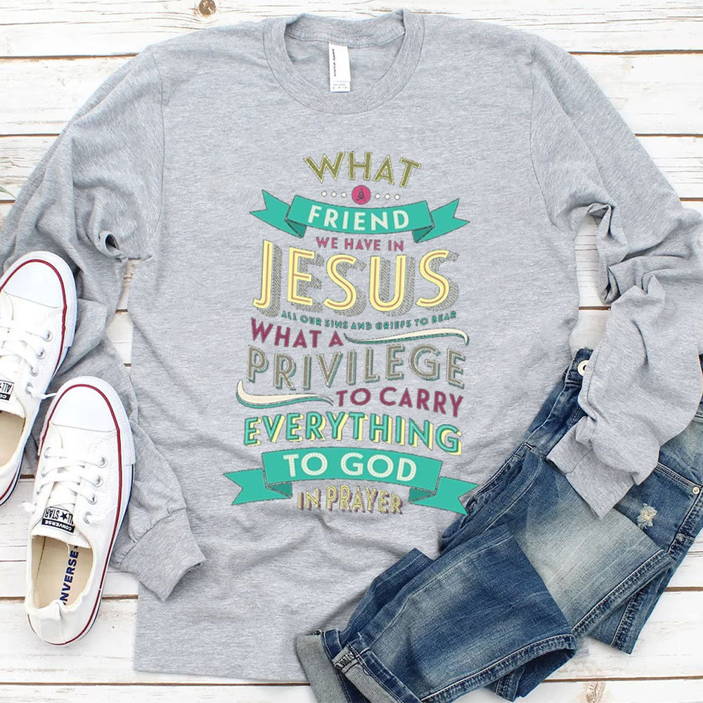 What A Friend Christian Christmas Long Sleeve T-Shirt