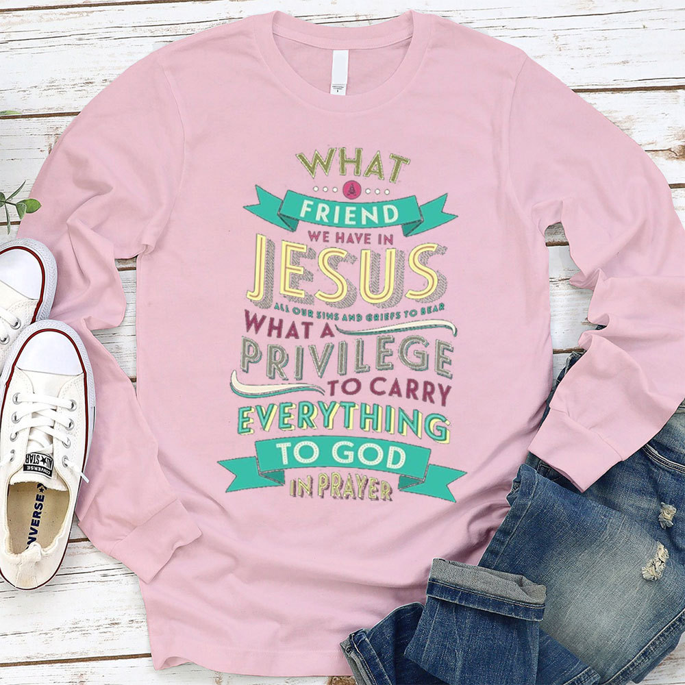 What A Friend Christian Christmas Long Sleeve T-Shirt