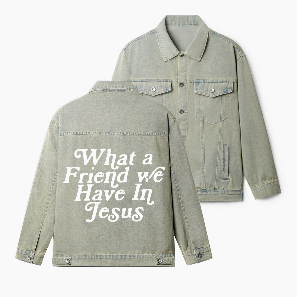 What A Friend We Have In Jesus Christian Denim Jacket