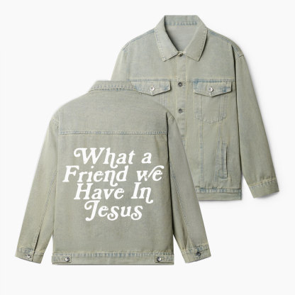 What A Friend We Have In Jesus Christian Denim Jacket