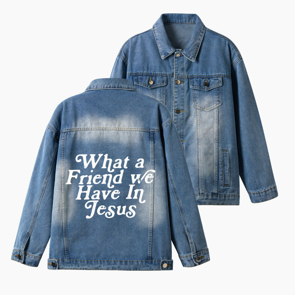 What A Friend We Have In Jesus Christian Denim Jacket