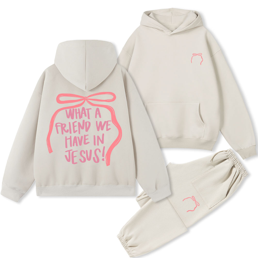 What A Friend We Have In Jesus Christian Premium Fleece Hoodie Set