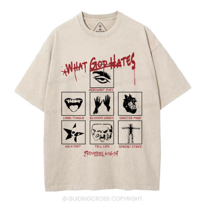 What God Hates Christian Washed T-Shirt