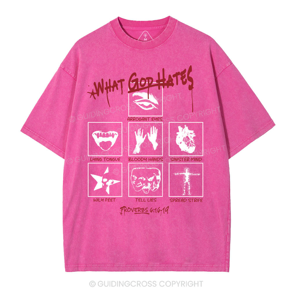 What God Hates Christian Washed T-Shirt