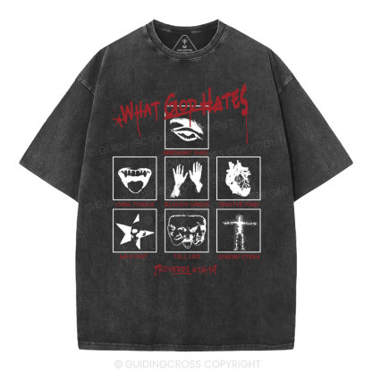 What God Hates Christian Washed T-Shirt