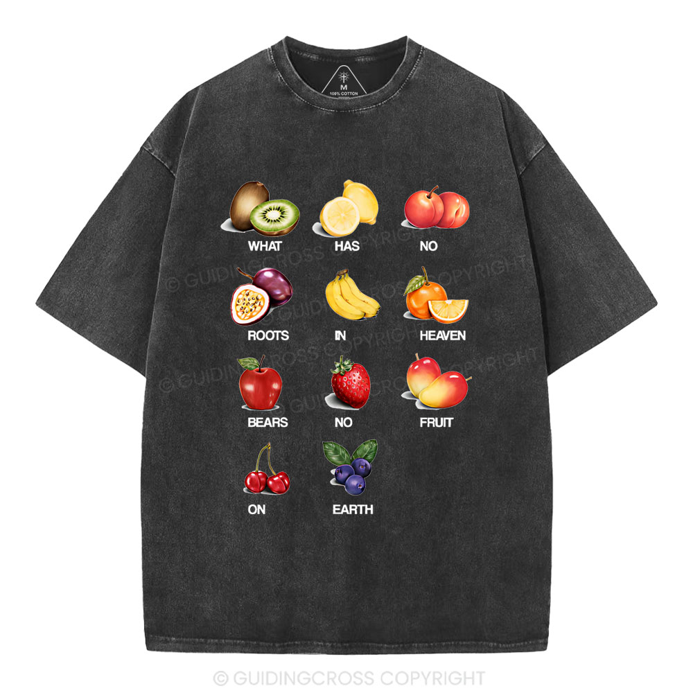 What Has No Roots In Heaven Beats No Fruit On Earth Christian Washed T-Shirt