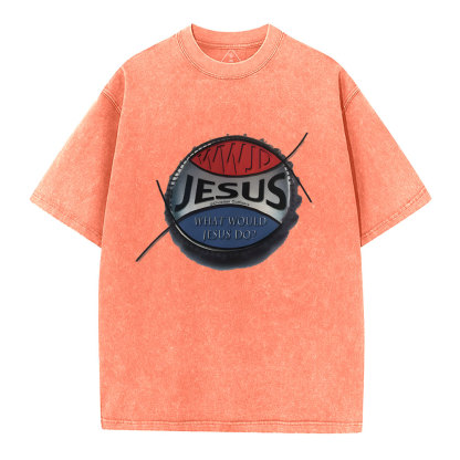 What Would Jesus Do Christian Washed T-Shirt