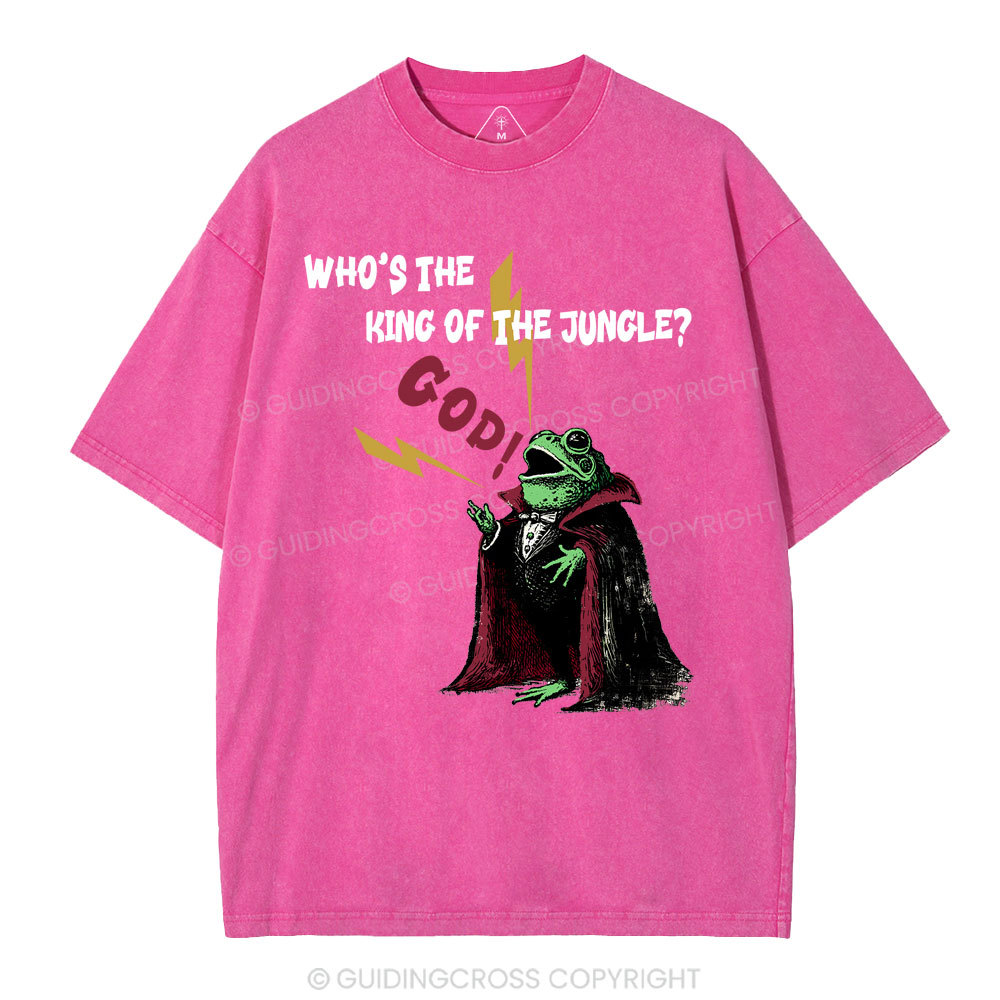 What's The King Of The Jungle Christian Washed T-Shirt