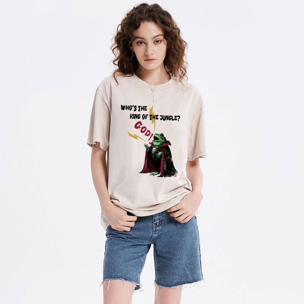 What's The King Of The Jungle Christian Washed T-Shirt