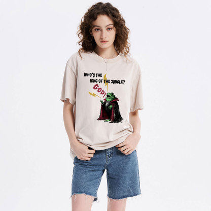 What's The King Of The Jungle Christian Washed T-Shirt