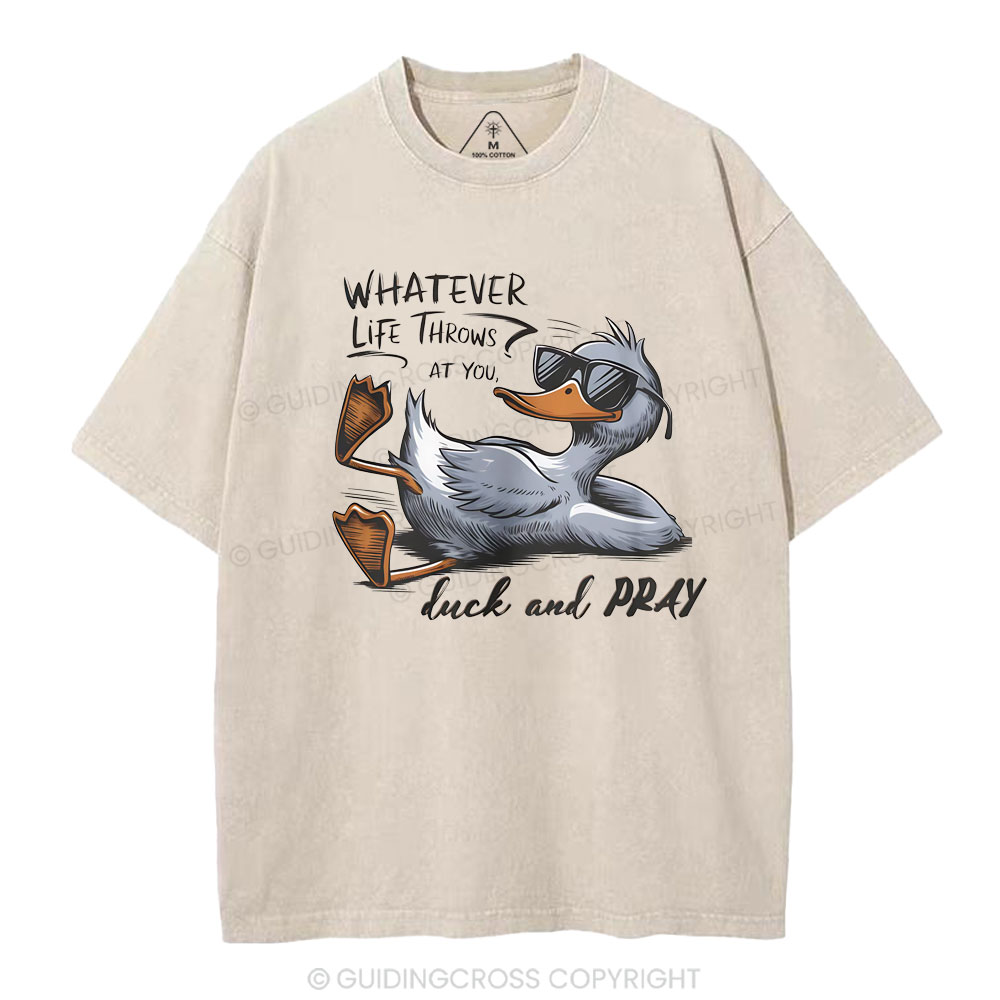 Whatever Life Throws Christian Washed T-Shirt