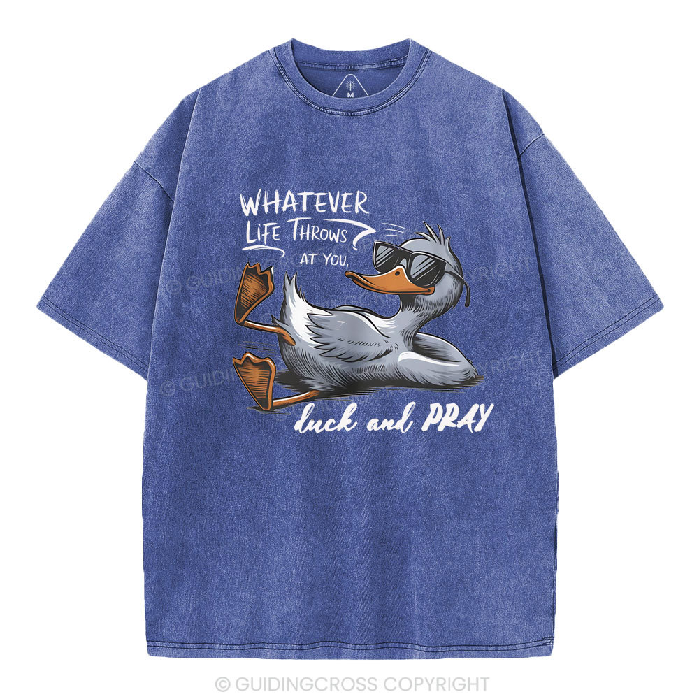 Whatever Life Throws Christian Washed T-Shirt