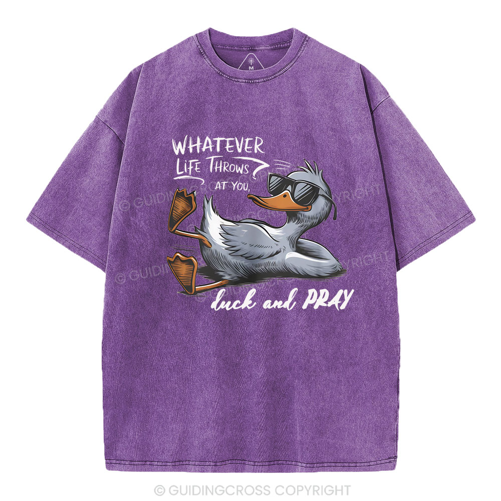Whatever Life Throws Christian Washed T-Shirt